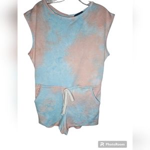 Symphony women's baby french terry tie-dye mini jumpsuit size S